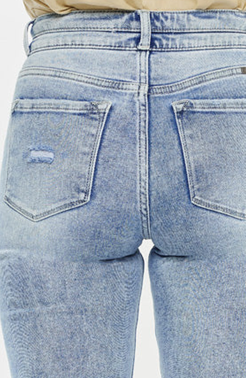 Kancan Cadence Ultra High Rise Slim Straight Leg Jeans In Blue