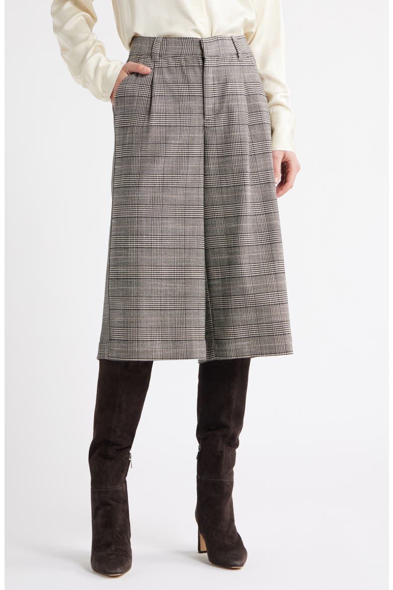 Skyrise Glen Plaid Relaxed Fit Culottes, Main, color, BIRCH BLACK MULTI
