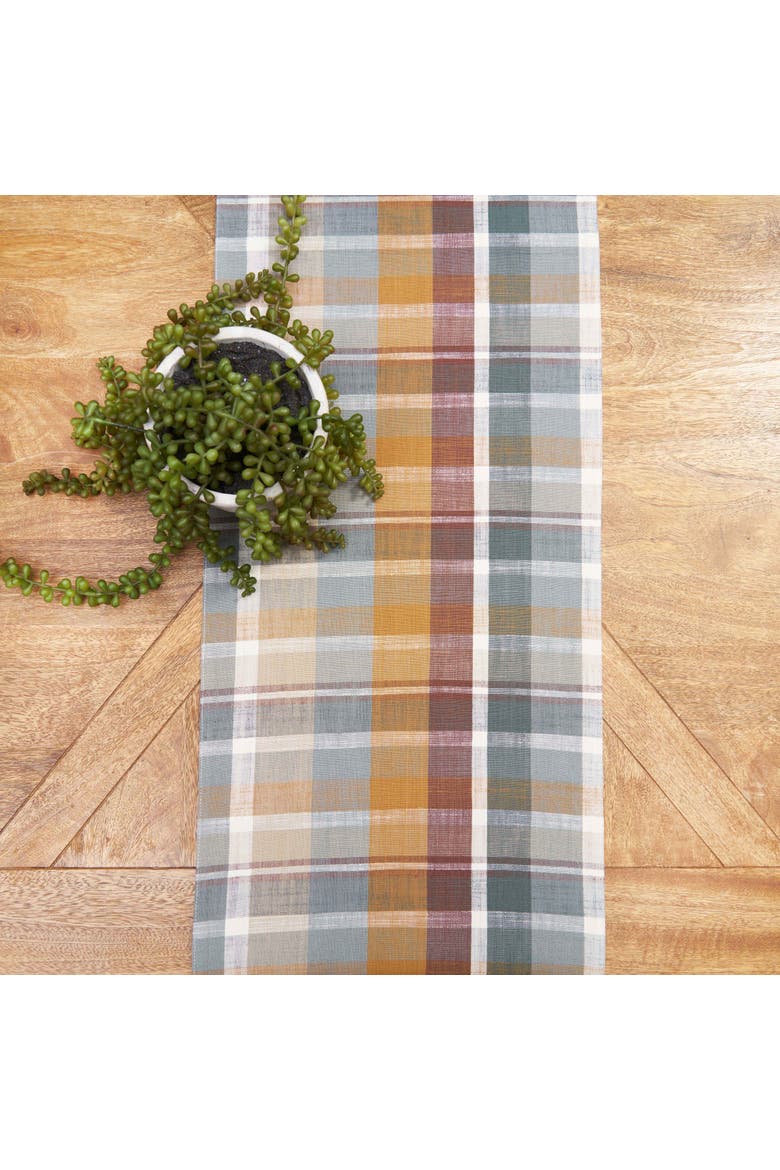 Aspen Plaid 100% Cotton Table Runner 13" x 72", Alternate, color, Brown