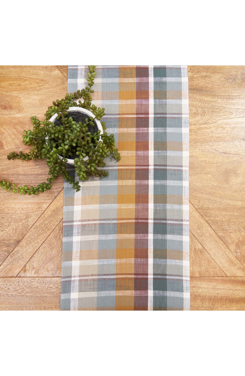 C&F Home Aspen Plaid 100% Cotton Table Runner 13" x 72", Alternate, color, Brown