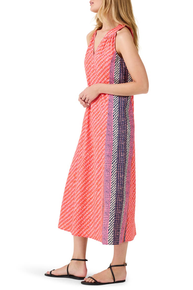 Spotty Stripes Sleeveless Midi Dress, Alternate, color, PINK MULTI