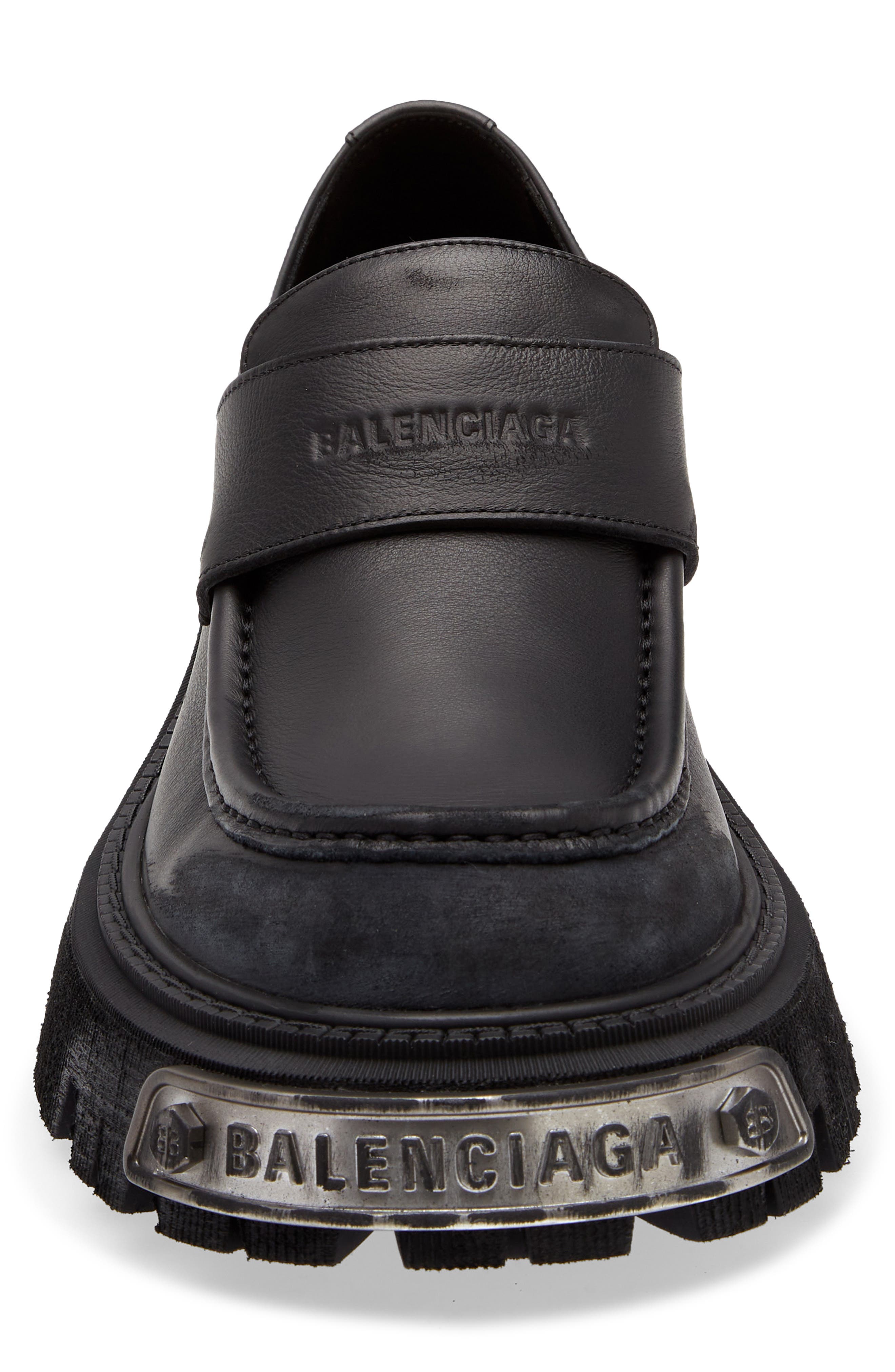 Tractor Lug Sole Loafer, Alternate, color, BLACK/ SILVER