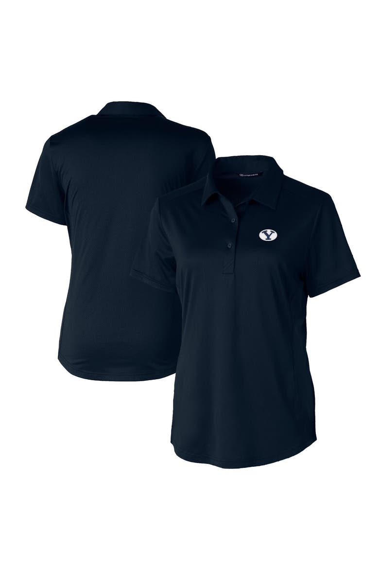 Women's Cutter & Buck Navy BYU Cougars Prospect Textured Stretch Polo, Main, color, Navy