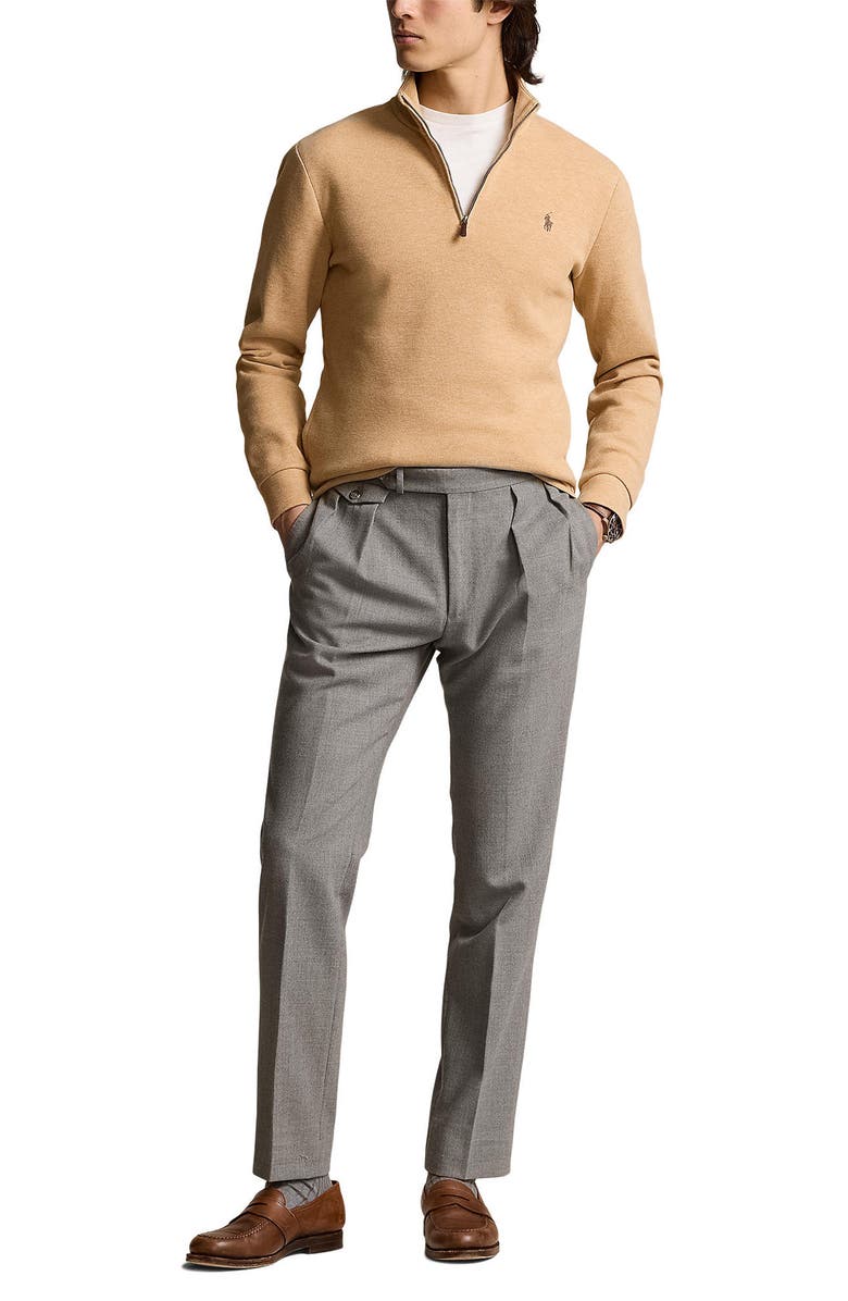 Polo Ralph Lauren Double Knit Jacquard Quarter Zip Top, Alternate, color, 