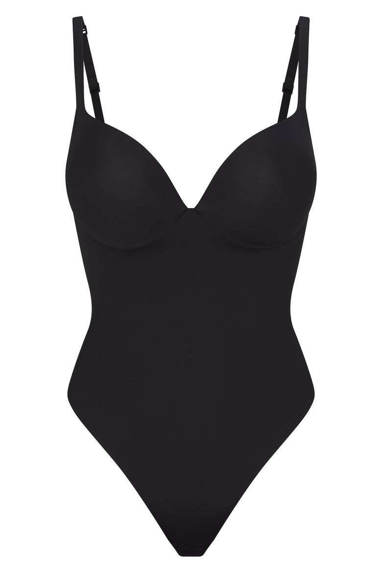 Ultimate Body Push-Up Thong Bodysuit, Alternate, color, ONYX