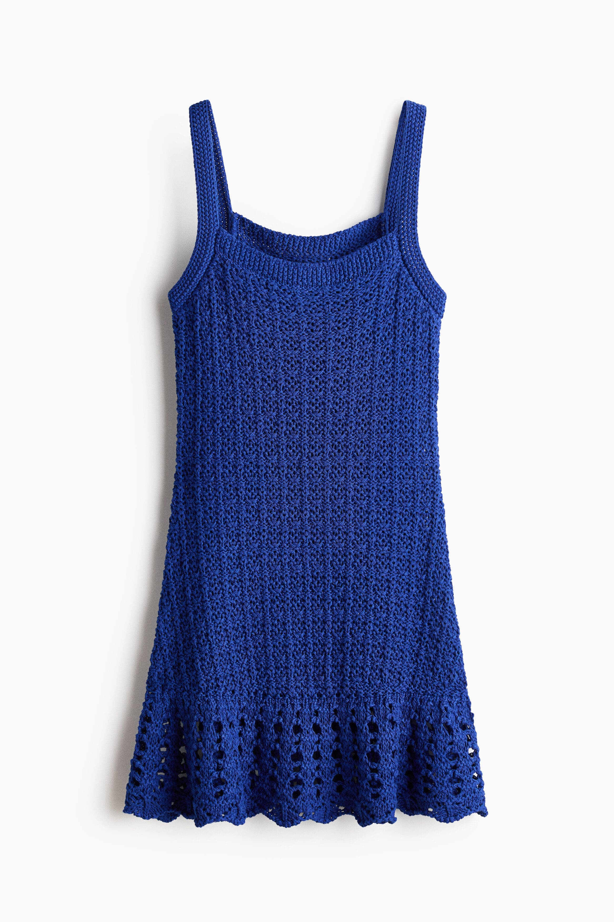 Flounced Pointelle-knit Dress