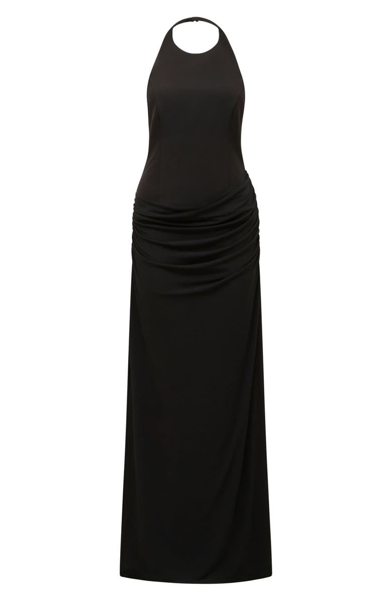 Ever New Lulu Halter Gown, Alternate, color, Black