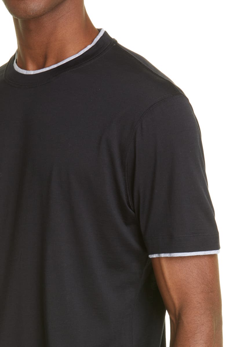 Brunello Cucinelli Men's Slim Fit Silk & Cotton T-Shirt, Alternate, color, 