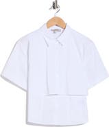 JASON WU Short Sleeve High-Low Button-Up Shirt