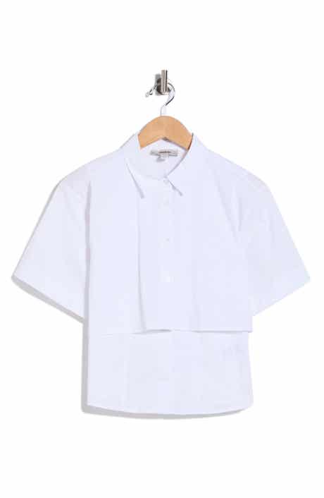 JASON WU Short Sleeve High-Low Button-Up Shirt