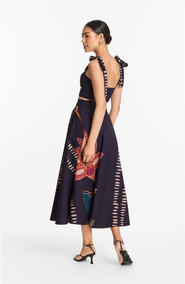 DIARRABLU Zya Skirt Razu in Printed Cotton Poplin, Alternate, color, Razu Navy