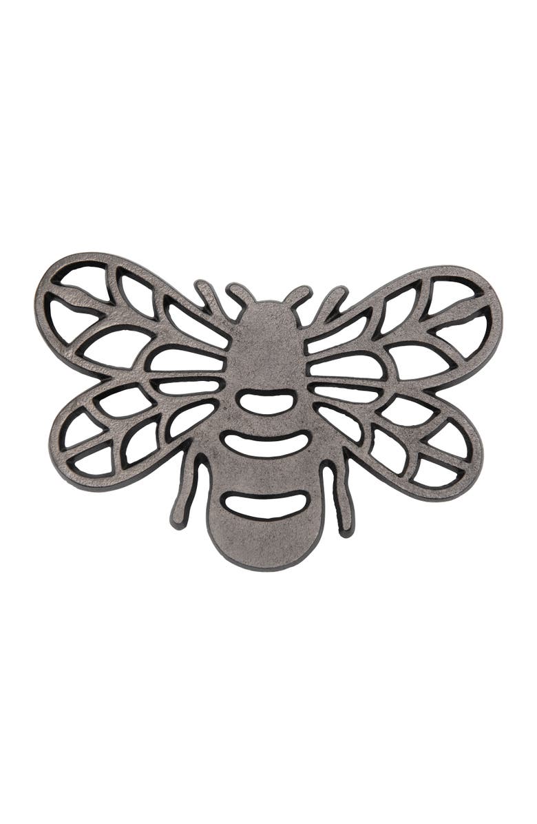 Storied Home Aluminum Trivets with Butterfuly Design, Main, color, Black