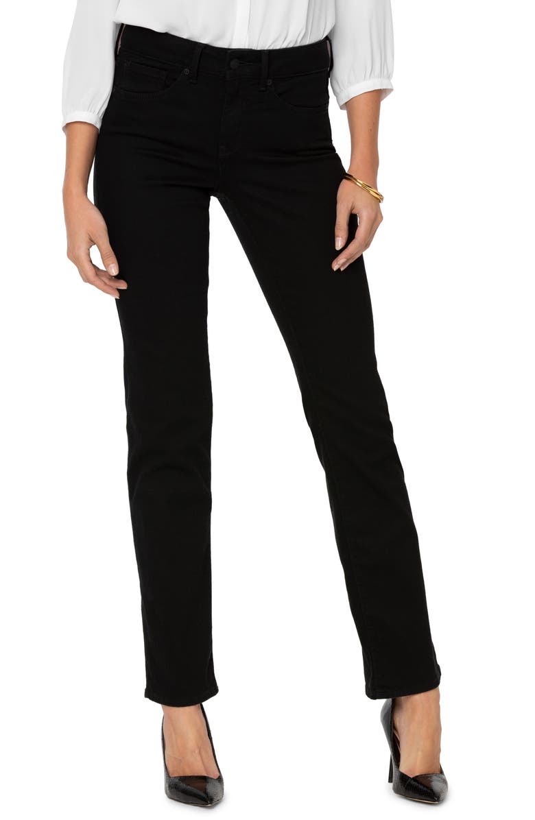 NYDJ Marilyn Straight Leg Jeans, Main, color, Black