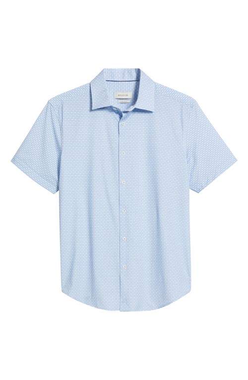Bugatchi Miles Ooohcotton® Grid Check Short Sleeve Button-up Shirt In Air Blue