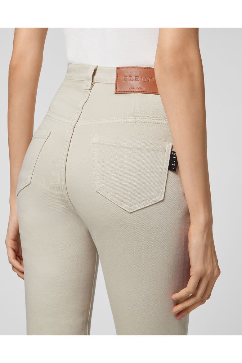 Super High Waist Jegging Iconic Plein Women, Alternate, color, BeigeTwist