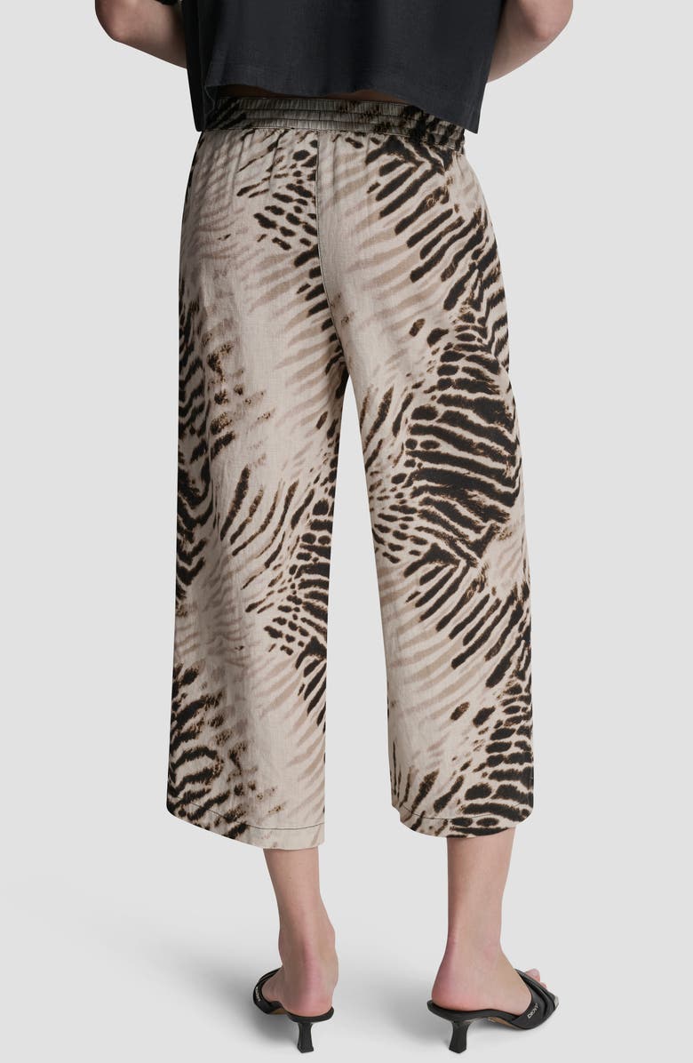 DKNY Printed Linen Drawstring Pants, Alternate, color, Brushed Sandbed