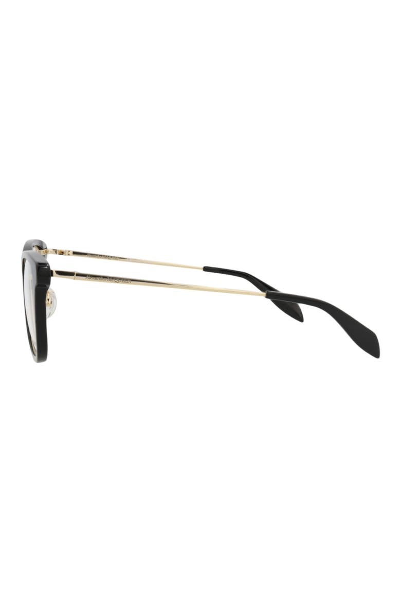 51mm Square Optical Glasses, Alternate, color, BLACK GOLD TRANSPARENT