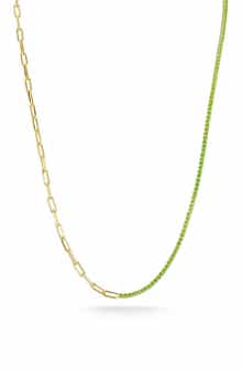 14K Gold Plated Cubic Zirconia Tennis Necklace