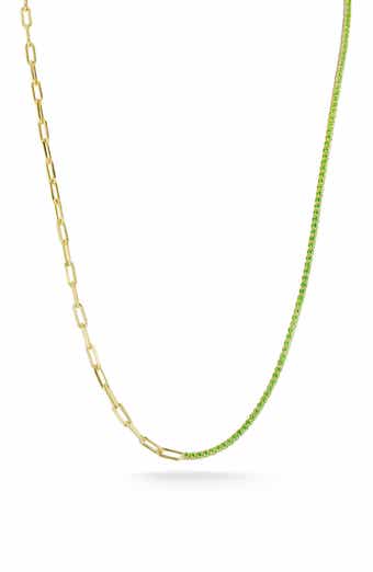 14K Gold Plated Cubic Zirconia Tennis Necklace