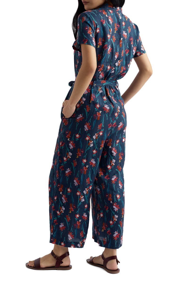 Seasalt Cornwall Treen Cove Floral Linen Jumpsuit, Alternate, color,