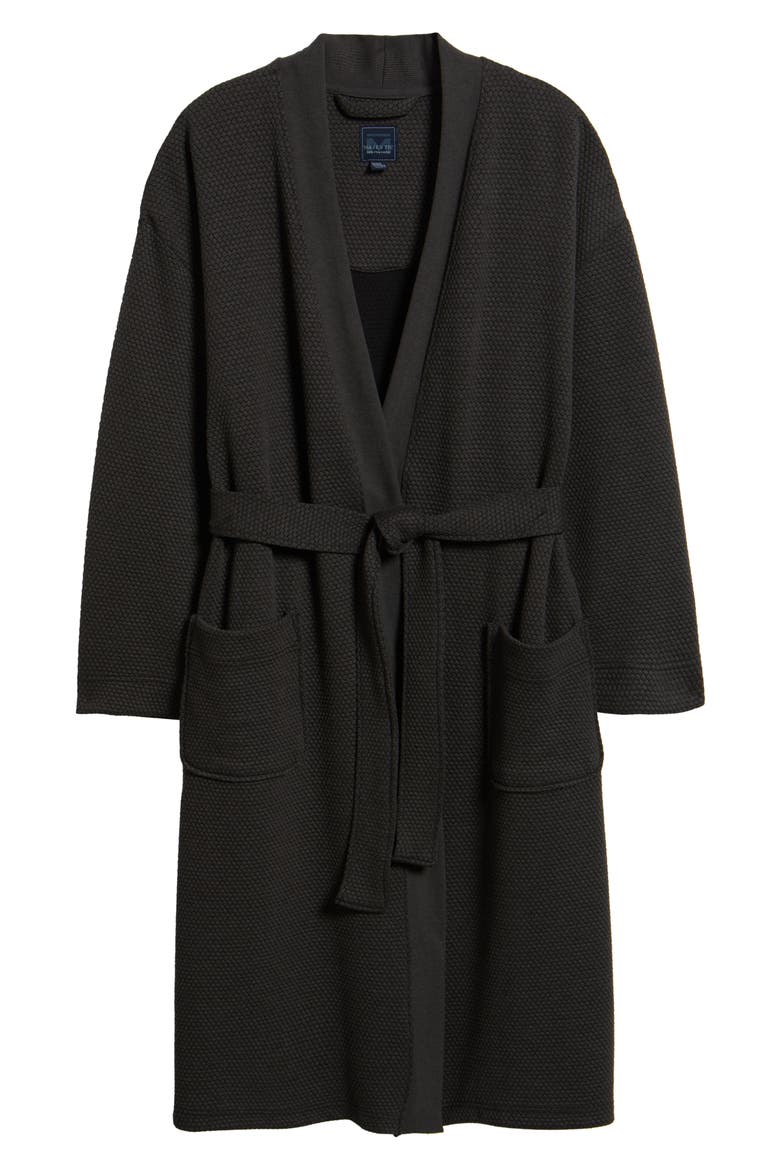 Tomorroland Waffle Knit Robe, Alternate, color, CHARCOAL
