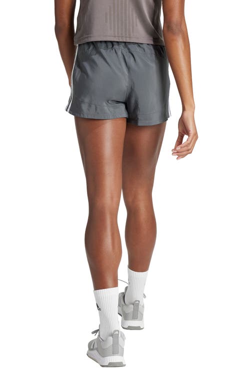 Adidas Originals Adidas Pacer High Waist Recycled Polyester Shorts In Gresix/white