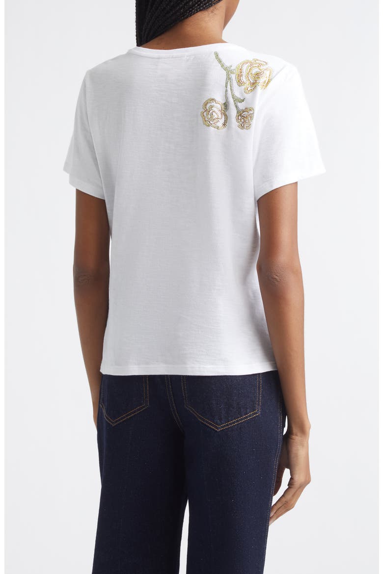 Floral Embellished T-Shirt, Alternate, color, WHITE