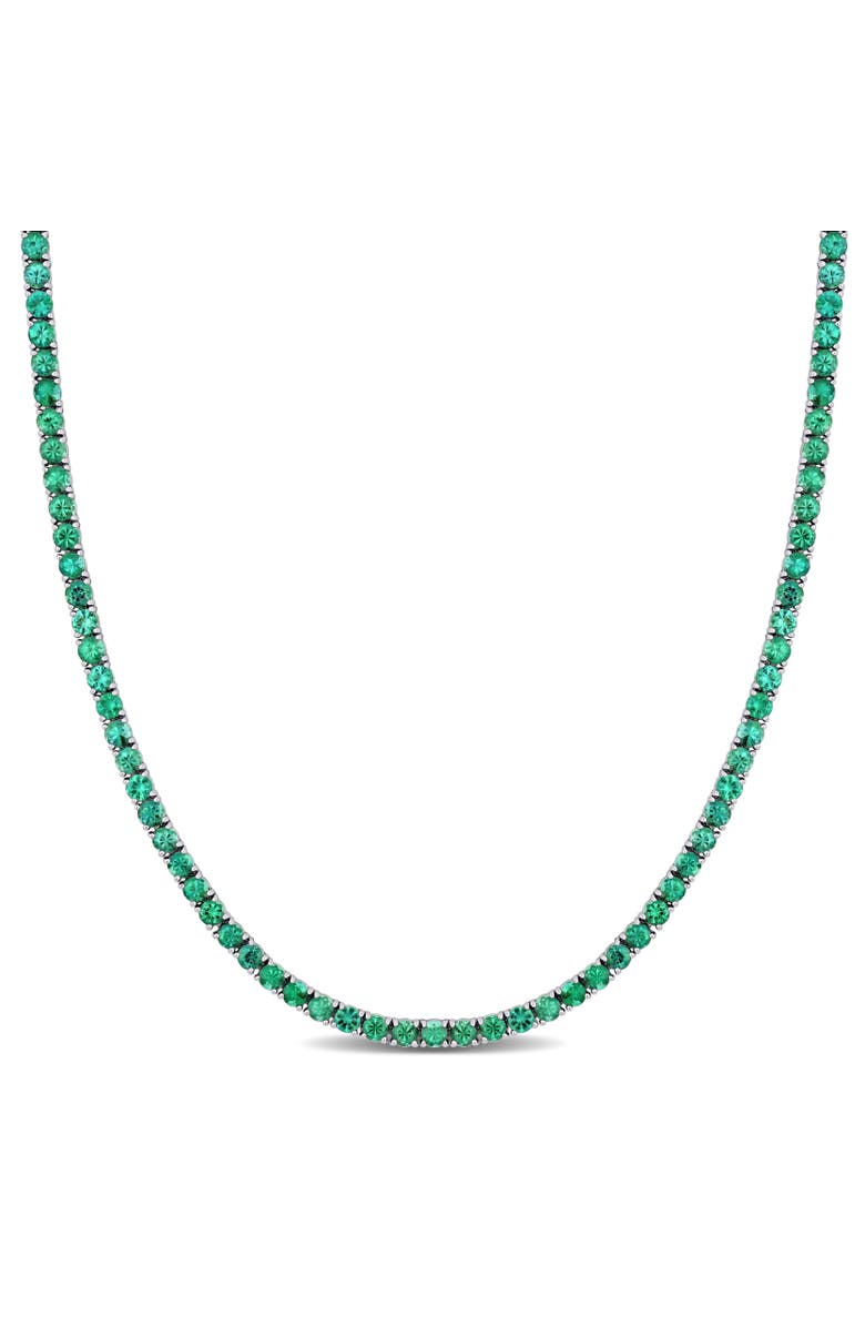 Julianna B. Emerald Tennis Necklace 14k White Gold, Main, color, 