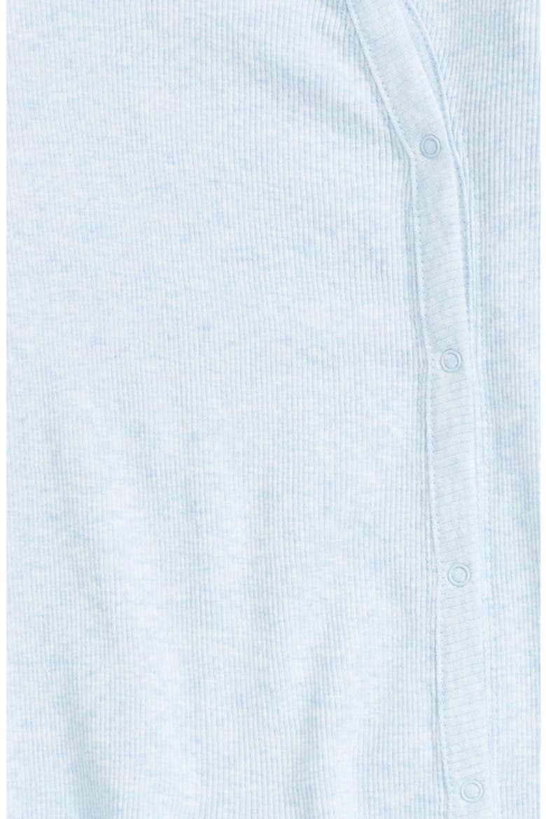 Rib Knit Footie, Alternate, color, BLUE PRECIOUS HEATHER