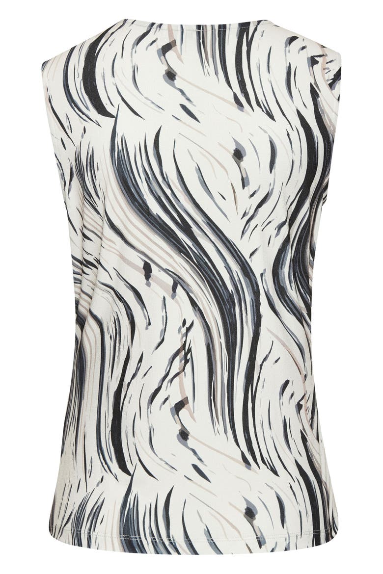 Sleeveless Wrap Look Top, Alternate, color, Beige & Black
