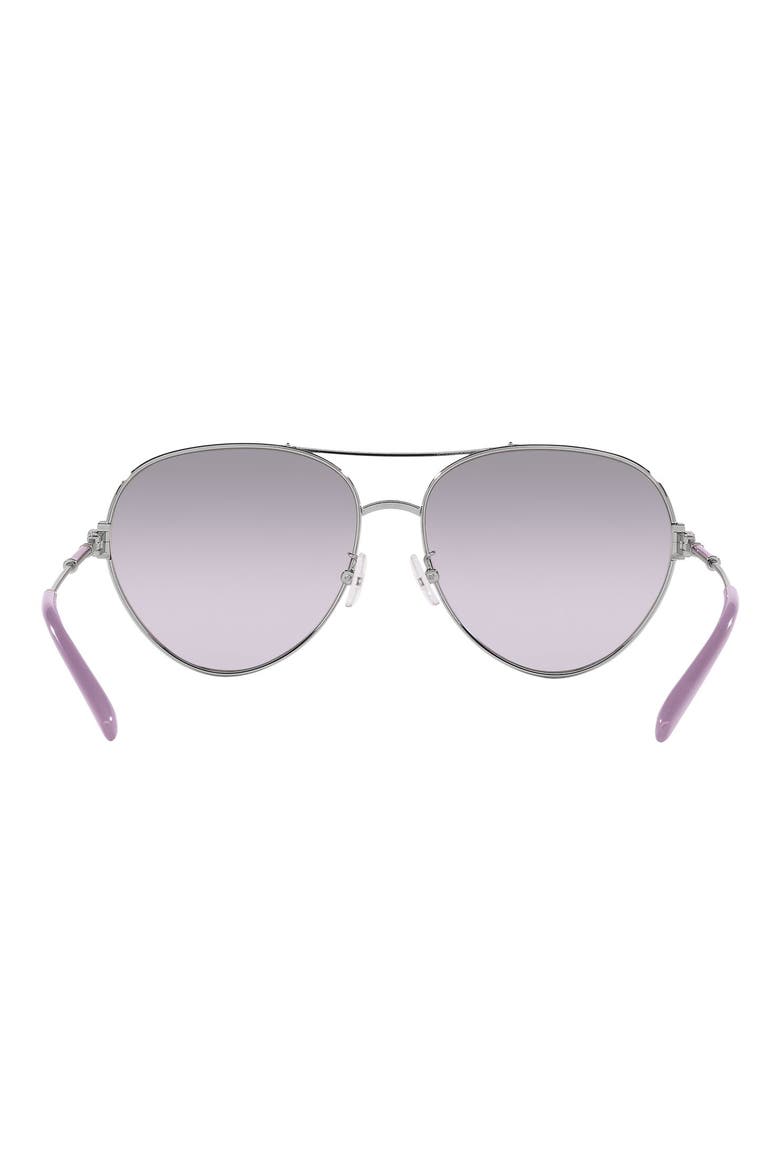 58mm Gradient Mirrored Pilot Sunglasses, Alternate, color, VIOLET