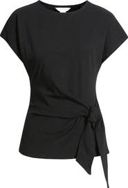 Caslon® Drop Shoulder Tie Front Top