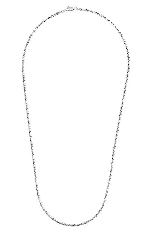 A & M A&m Sterling Silver Box Chain Necklace In Silver