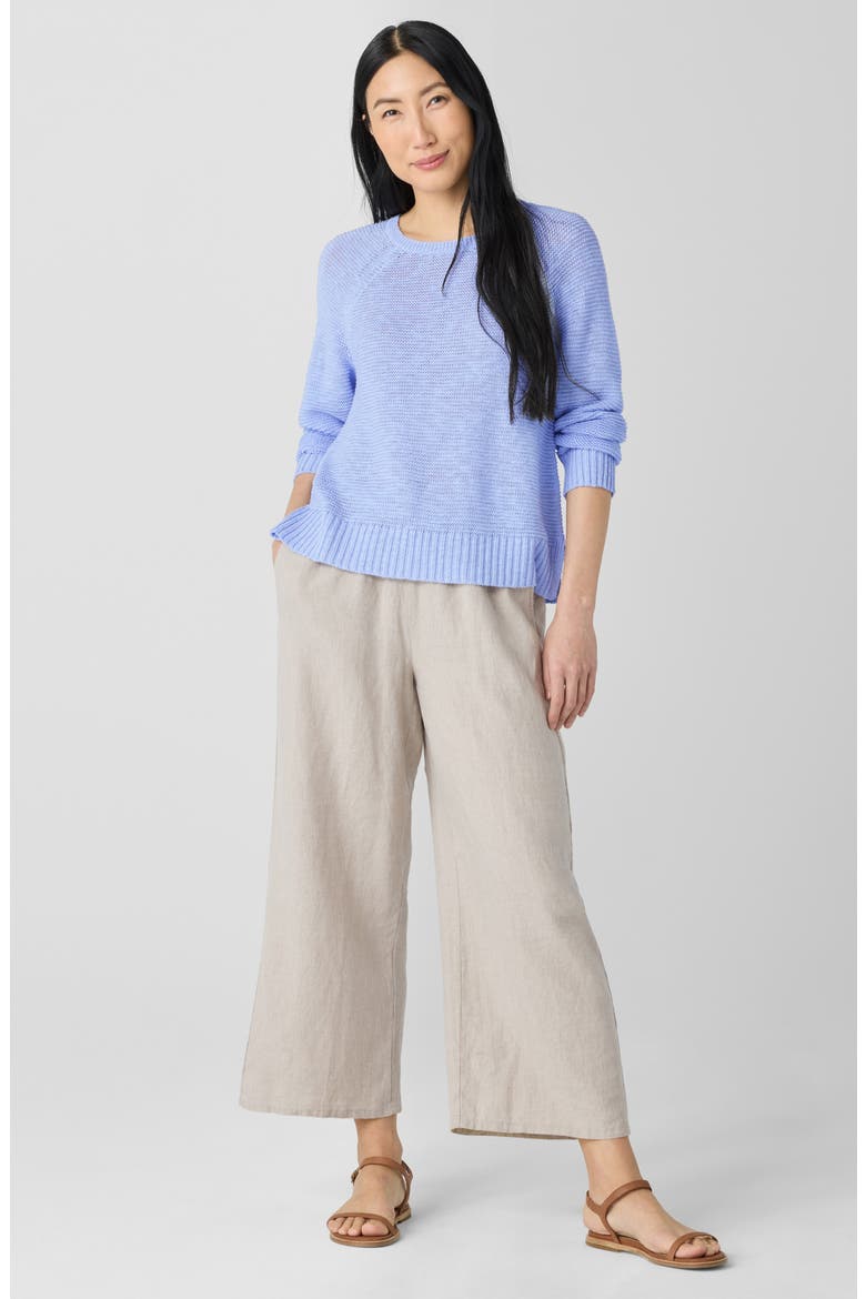 Raglan Sleeve Organic Linen & Organic Cotton Sweater, Alternate, color, BELLFLOWER