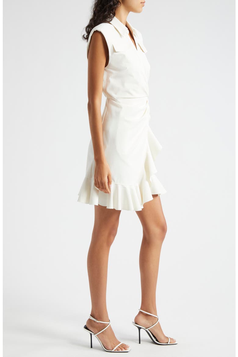 Zenni Ruffle Sleeveless Wrap Dress, Alternate, color, IVORY