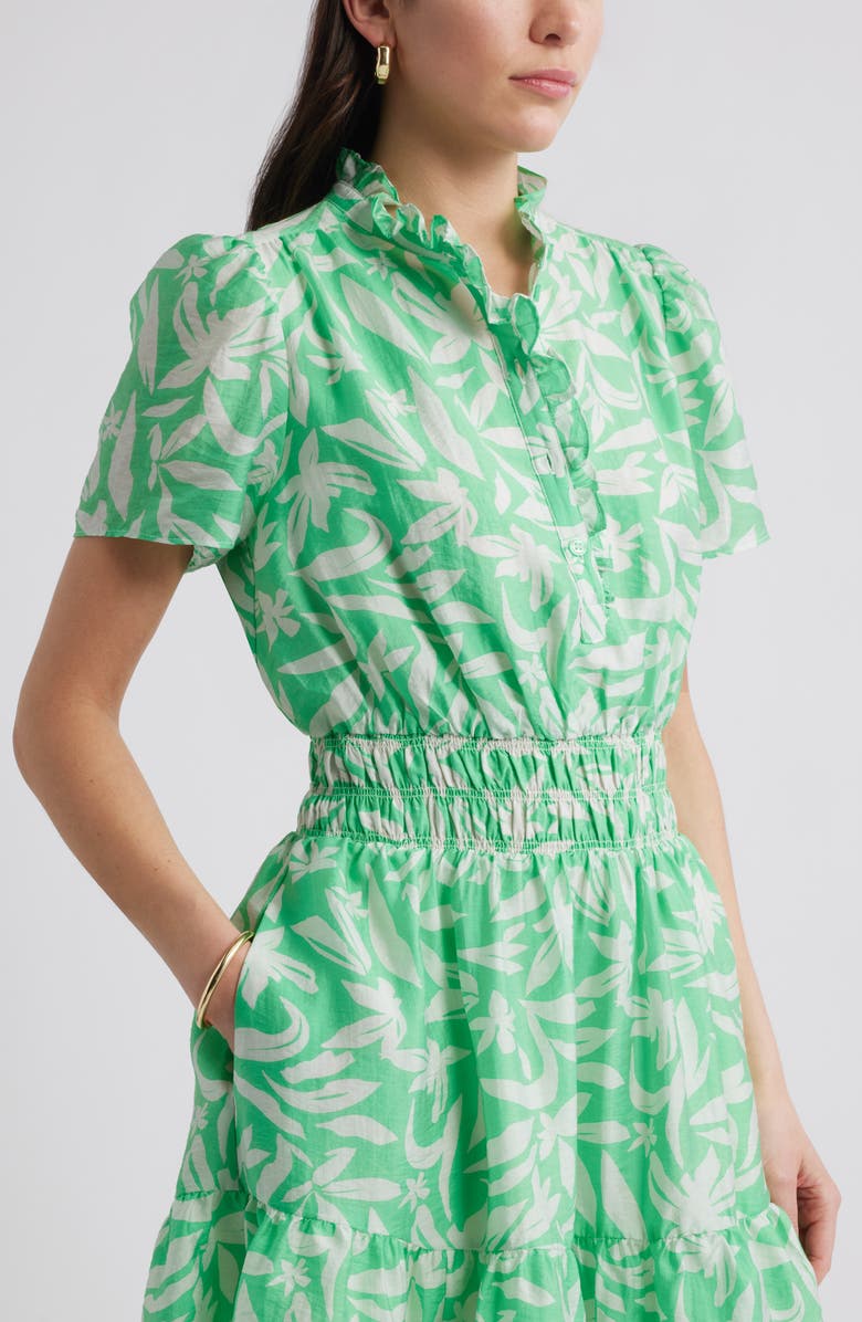 Caslon<sup>®</sup> Ruffle Detail Dress, Alternate, color, Green- Blue Hattie Floral