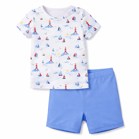 Baby Boy Sailboat Two-Piece Swimsuit Set