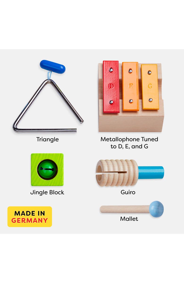 HABA Musical Sounds Play Set - Toddler Toys & Toddler Musical Instruments Preschool Learning Toys, Kids Music & Toddler Sensory Toys, Made in Germany, Alternate, color, Multi