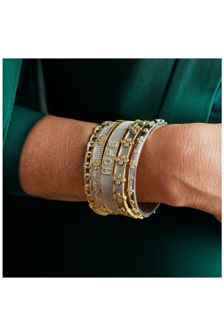 Signature Brooklyn in Bloom Bangle, Alternate, color, GOLD AND SILVER