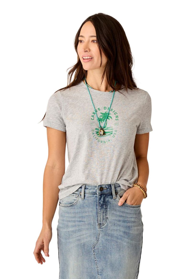 Cassidy Graphic Tee, Main, color, Heather Grey Palm