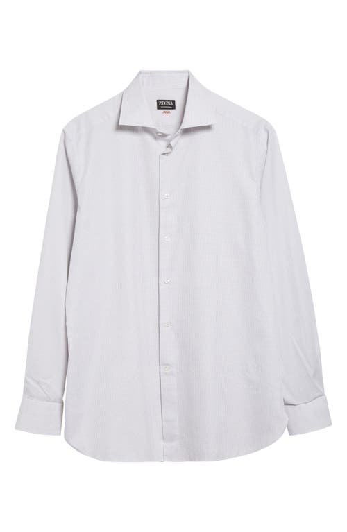 Zegna Centoventimila Subtle Minicheck Button-up Shirt In White