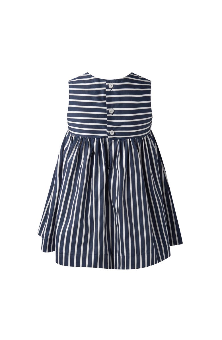 Rachel Riley Stripe Bow Dress, Alternate, color, Navy