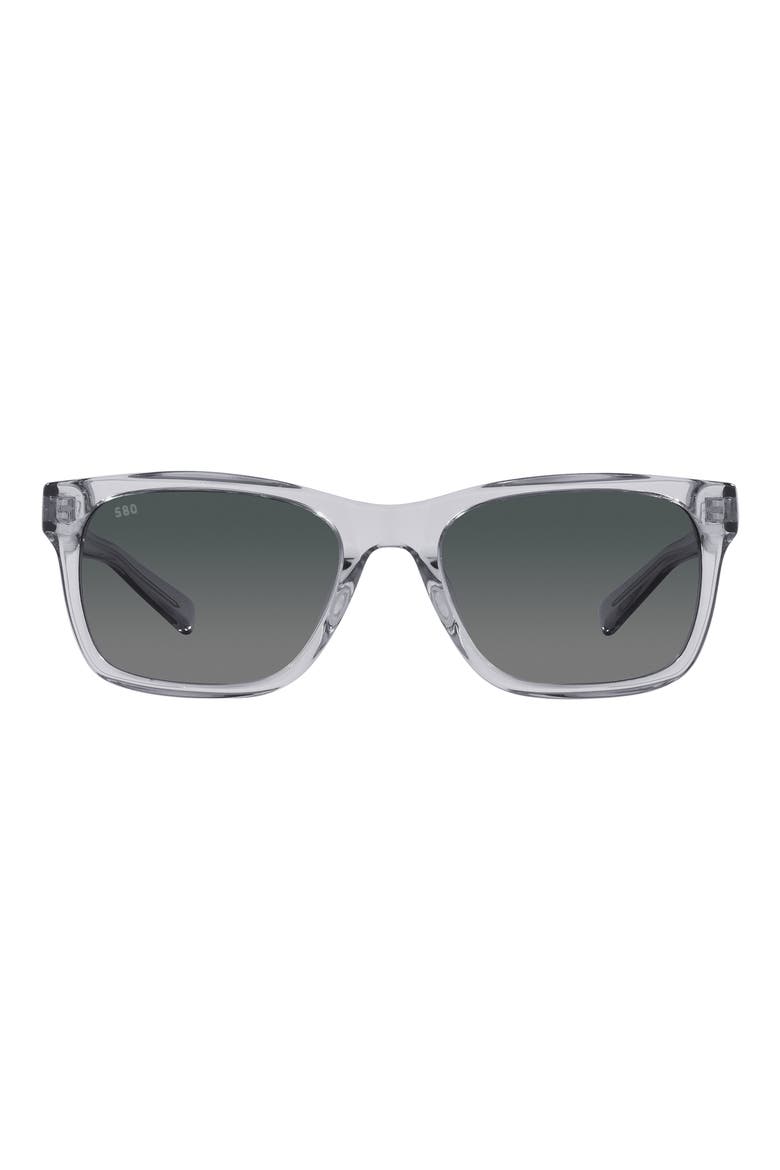 Tybee 55mm Gradient Polarized Rectangle Sunglasses, Main, color, CRYSTAL