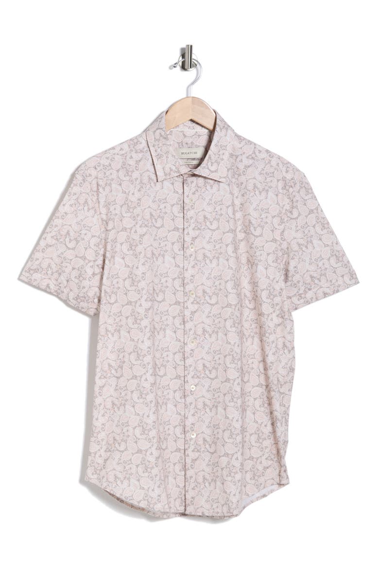 Short Sleeve Button Up Shirt, Alternate, color, PAPAYA