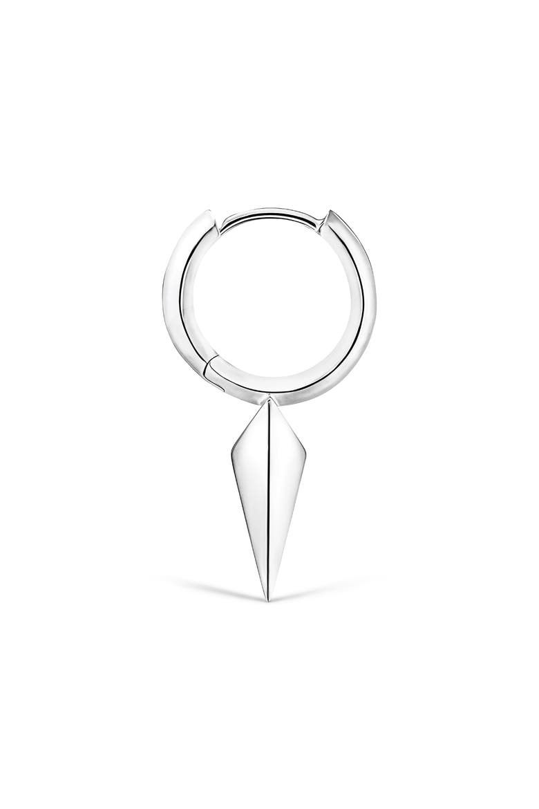 Single Faceted Spike Clicker Earring, Alternate, color, WHITE GOLD