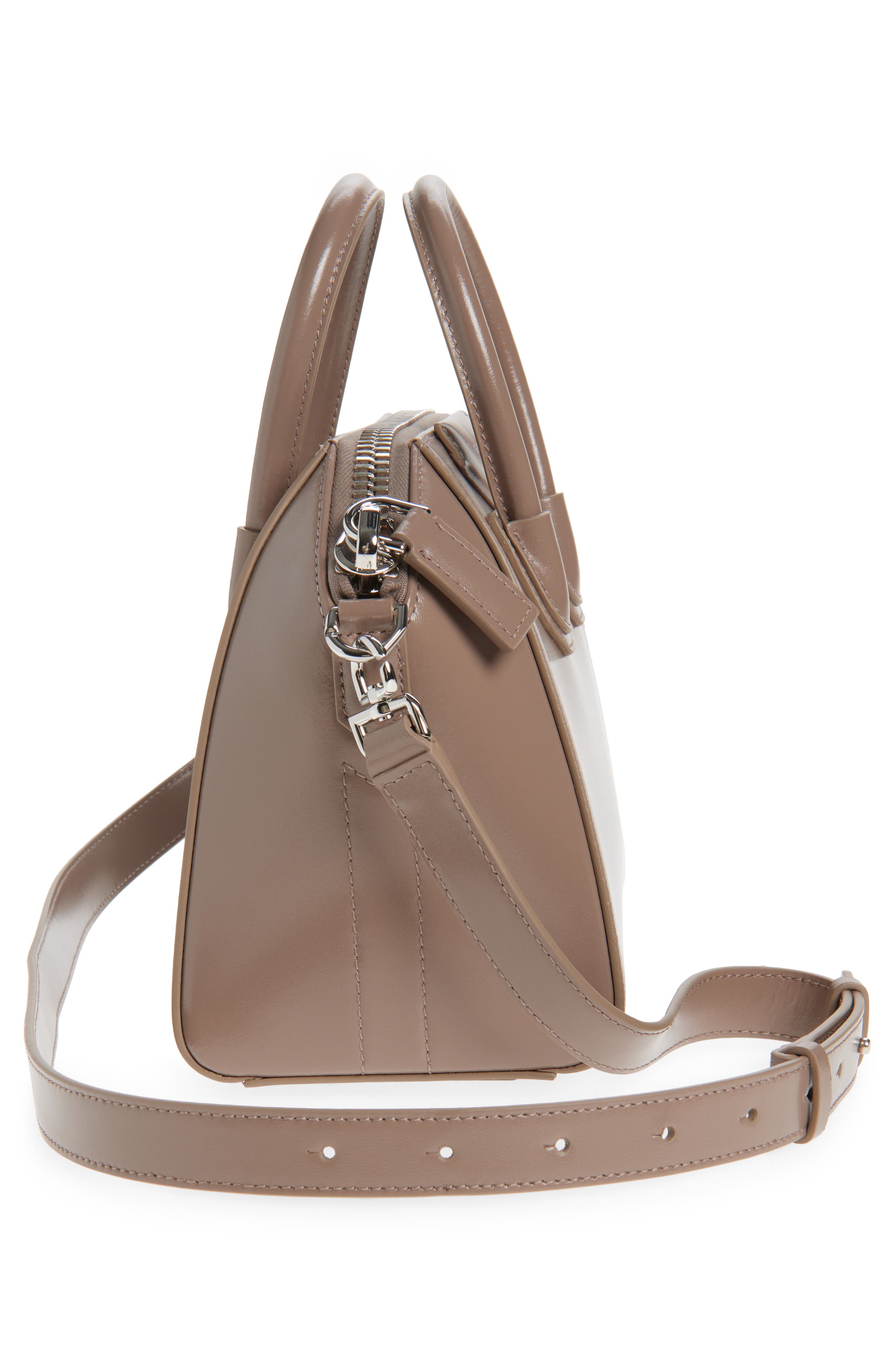 Givenchy Mini Antigona Leather Satchel, Alternate, color, Taupe