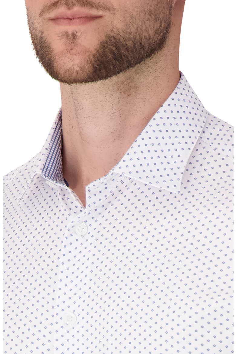 Diamond Print Slim Fit Stretch Dress Shirt, Alternate, color, 41 NAVY