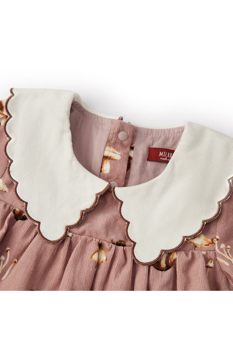 Organic Corduroy Long Sleeve Collared Dress, Alternate, color, Mushroom