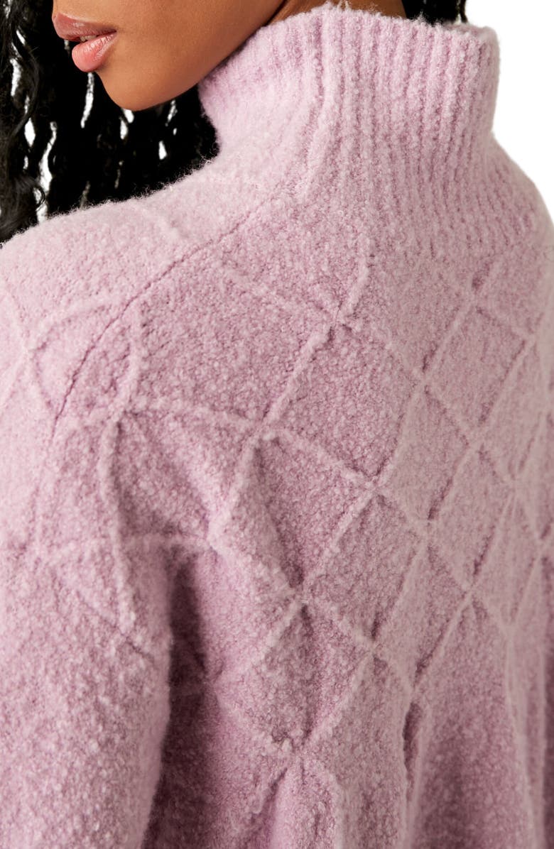 Free People Jaci Long Sleeve Mock Neck Sweater Dress, Alternate, color, Lavender