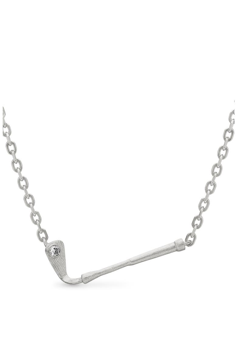 The Golf Club Necklace, White Diamond, Main, color, Silver Diamond